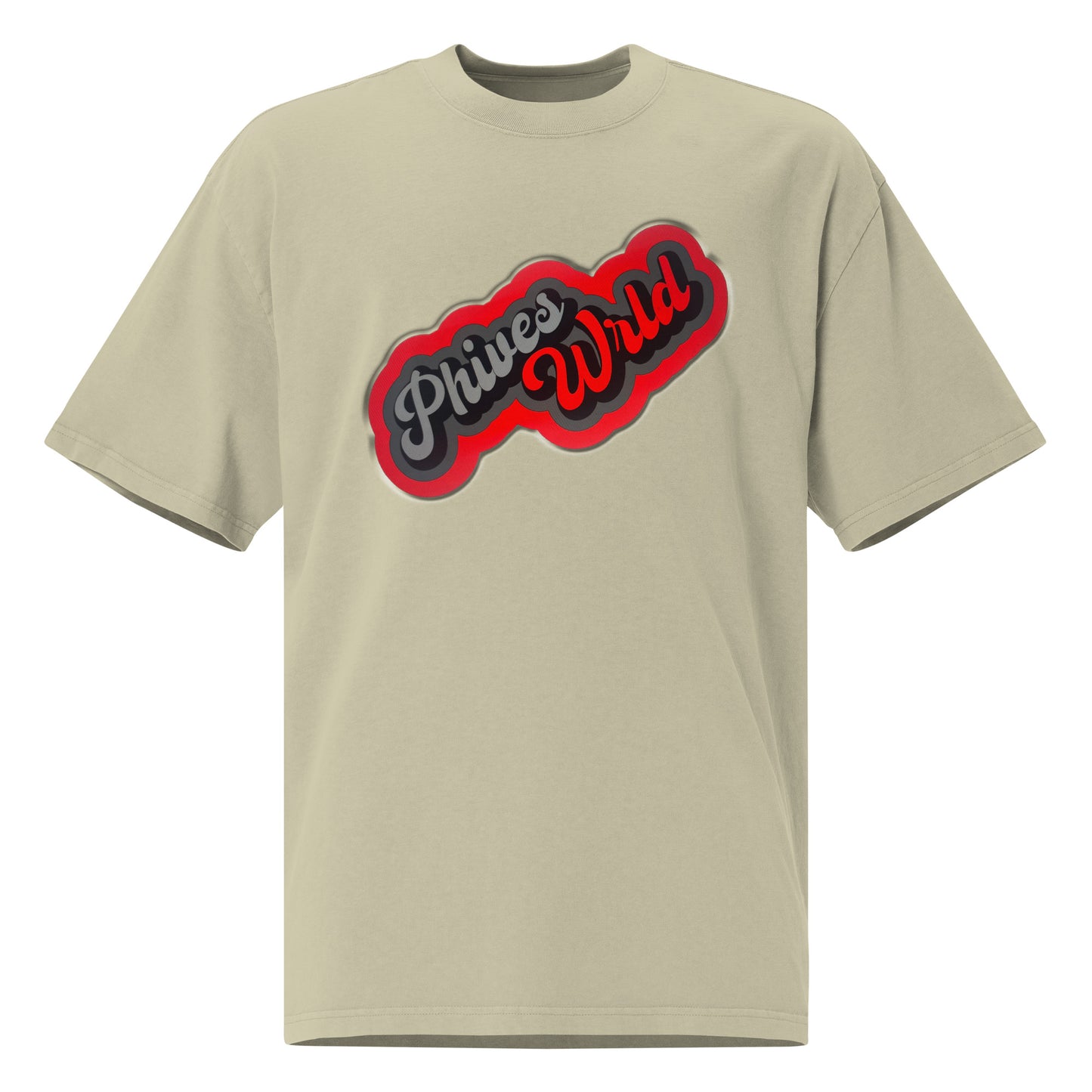 PhivesWrld Red Oversized faded t-shirt