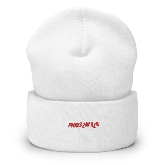 Red Phivezwrld Cuffed Beanie