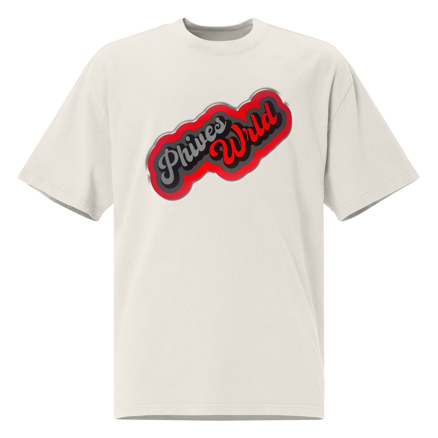 PhivesWrld Red Oversized faded t-shirt