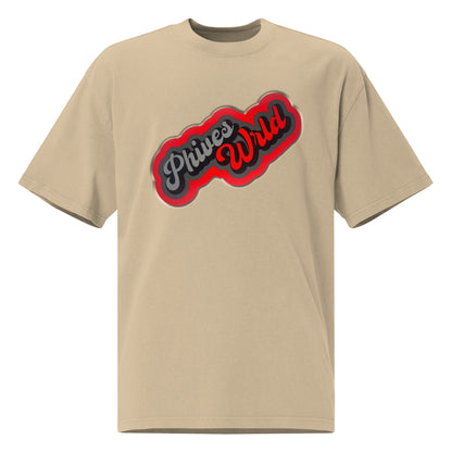 PhivesWrld Red Oversized faded t-shirt